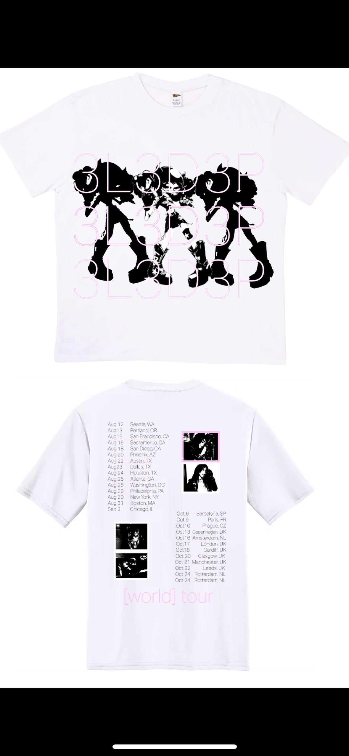 WORLD TOUR 2025 : WHITE T-SHIRT